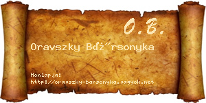 Oravszky Bársonyka névjegykártya